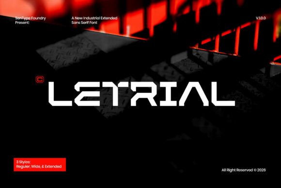 Letrial: The Industrial Extended Sans Serif Font